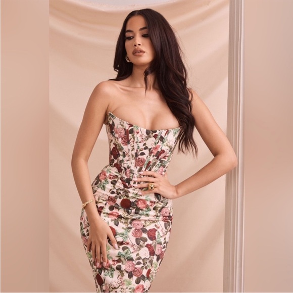 House of Cb ‘Malika’ Vintage Floral Mermaid Maxi Dress - Picture 6 of 11